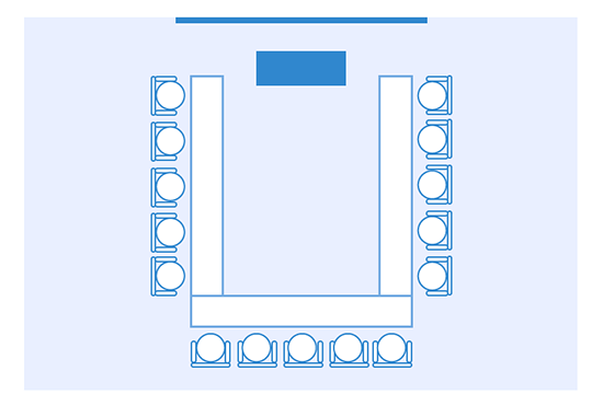 セミナー運営｜コの字型会場レイアウト