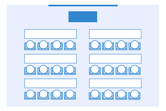 セミナー運営｜スクール型会場レイアウト